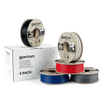 Levně Spectrum 3D filament, ASA 275, 1,75mm, 5x250g, 80749, mix Polar White, Deep Black, Silver Star, Navy Blue, Bloody Red