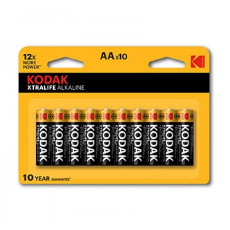 Baterie jednorázová alkalická, tužková, AA, 1.5V, Kodak, blistr, 10-pack, KOD-LR6XTBL10, Alkaline XTRALIFE