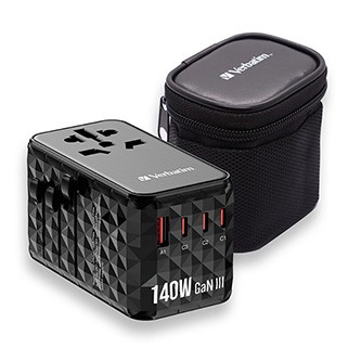 Verbatim UTA-10 GaN III 32125, Univerzálny cestovný adaptér, 2x USB-C PD a QC 4+, 1x USB-C PD 3.0, 1x USB-A QC, čierny, 140 W.

 Cestovný adaptér pre celý svet Univerzálny cestovný adaptér Verbatim GaN III možno použiť vo viac ako 180 krajinách – berte si ho so sebou všade a nikdy nebudete bez elektrickej energie.

Cestovný adaptér Verbatim využíva najnovšiu technológiu GaN, čo je polovodičový materiál, ktorý efektívne zvládne aplikácie s vysokým napätím a vysokou frekvenciou.

Superrýchle nabíjanie 5 v 1
Kompaktný a výkonný univerzálny cestovný adaptér Verbatim GaN III umožňuje nabíjať päť zariadení súčasne prostredníctvom zásuvky striedavého prúdu a troch portov USB-C a jedného portu USB-A.

Všetky štyri porty USB poskytujú veľmi rýchle nabíjanie.

Štýlový, kompaktný a bezpečný
Tento univerzálny adaptér, ktorý zaujme atraktívnym 3D dizajnom v čiernom prevedení, je vyrobený z vysoko kvalitného ohňovzdorného polykarbonátu a má certifikáciu CE, UKCA, FCC a ROHS.

Disponuje bezpečnostnými uzávermi slúžiacimi ako ochrana detí – možno ho otvoriť iba silou vyššou ako 75 N (7,5 kg) na otvor a poistka BS1362 (vrátane náhradného kusu) dáva používateľom 100% istotu bezpečia, nech sa vydajú kamkoľvek.

Detaily produktu
Celosvetový cestovný adaptér s technológiou GaN III
Formáty zástrčiek pre EÚ, UK, USA/Japonsko, AUS (vhodné pre viac ako 180 krajín) Štyri ultra rýchle nabíjacie porty USB: - 2 × výstup USB-C Power Delivery 3.1 (podpora PPS) a Quick Charge 4+: každý až 140 W
- 1 × výstup USB-C PD Quick Charge 3.0: až 18 W
- 1 × výstup USB-A Quick Charge: až 18 W
Podporuje nabíjanie piatich zariadení naraz
Bezpečnostný uzáver bráni vloženiu cudzích objektov do zásuvky
Vyrobené z ohňovzdorného polykarbonátu
Certifikovaná 10A poistka (spĺňajúca BS1362) + náhradná poistka
LED indikátor stavu
Vrátane cestovného puzdra
Kompaktný dizajn s elegantným povrchom
Dvojročná obmedzená doživotná záruka

Požiadavky na systém
Do adaptéra je možné zapojiť tieto zástrčky:
typ A, typ B, typ C, typ E, typ F, typ G, typ I, typ J, typ L, typ N
Nasledujúce zástrčky kompatibilné nie sú:
typ D, typ H, typ K, typ M, typ O
Zásuvky, do ktorých možno cestovný adaptér zapojiť:
typ A, typ B, typ C, typ D, typ E, typ F, typ G, typ H, typ I, typ J, typ K, typ L, typ N, typ O
Cestovný adaptér je vhodný na použitie s väčšinou elektronických zariadení do 2500 W pri napätí 250 V a 1000 W pri napätí 100 V.

Technické údaje
Vstup striedavého prúdu: 100 V – 250 V, 50/60 Hz
Menovité hodnoty: 100–250 V ~ max.
Celkový výstup jednosmerného prúdu: max.
Prevádzková teplota: 0–25 °C
Podporuje PD3.1, PD3.0, QC4+, QC 3.0, FCP, SCP, AFC, PPS, BC1-2 a ďalšie
Rozmery: 93,1 mm x 53,4 mm x 55,3 mm
Hmotnosť produktu: 264 g
Vrátane cestovného puzdra: 70 mm × 60 mm × 93 mm / hmotnosť: 30 g / materiál: nylon + PVC

Obsah balenia
Univerzálny cestovný adaptér Verbatim UTA-10 GaN III
Príručka pre rýchly štart
Cestovné puzdro
