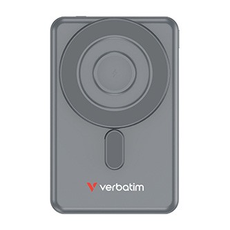Verbatim, Power banka Charge ,n, Go se dvěma kabely, 5V, nabíjení telefonu, 32251, 5 000mAh, magnetické připevnění, šedá.