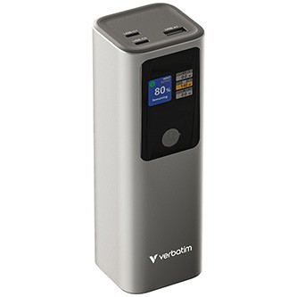Verbatim 32269 powerbanka s displejem, Charge 'n' Go, 32269, 27000mAh, šedá