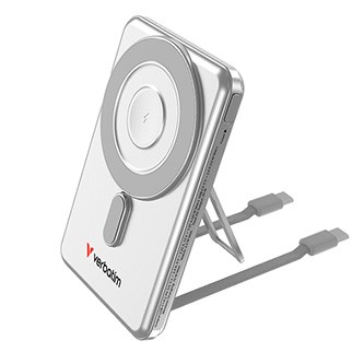 Verbatim, powerbanka s bezdrátovým nabíjením, 5V, nabíjení telefonu, 32276, 5 000mAh, magnetické připevnění, stříbrná