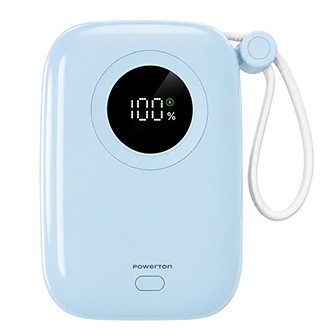 Powerton Powerton ENERGY PASTEL EDITION Power Bank 10000mAh, 2x USB-C, 22.5W, integrated cables, blue