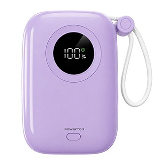 Powerton Powerton ENERGY PASTEL EDITION Power Bank 10000mAh, 2x USB-C, 22.5W, integrated cables, purple