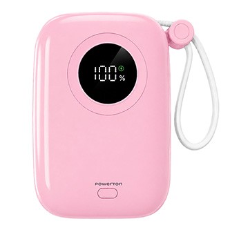 Powerton Powerton ENERGY PASTEL EDITION Power Bank 10000mAh, 2x USB-C, 22.5W, integrated cable, pink