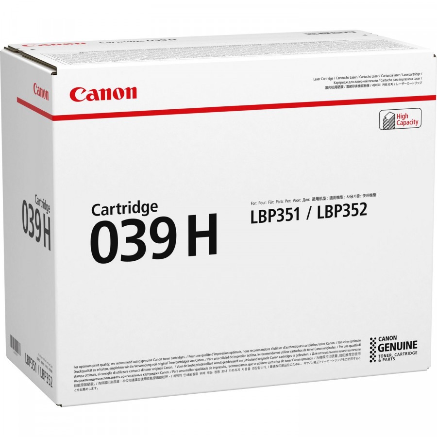 Canon CRG-039H (0288C001) čierný (black) originálny toner.
Originálny toner = záruka priamo od výrobcu tlačiarne
100 % použitie v tlačiarni - bezproblémové fungovanie s vašou tlačiarňou
Použitím originálnej náplne predlžujete životnosť tlačiarne
Osvedčená špičková kvalita - vysoko kvalitná a spoľahlivá tlač originálnou tlačovou kazetou od prvej do poslednej stránky
Trvalé a profesionálne výsledky tlače - dlhodobá udržateľnosť tlače
Kratšia prodleva pri tlači stránok
Garancia Vašej spokojnosti s použitím našej originálnej náplne
Zabezpečujeme bezplatnú recykláciu originálnych náplní
Zlyhanie náplne v menej ako 1% prípadov
Jednoduchá a rýchla výmena náplne

Kód výrobcu: 0288C001