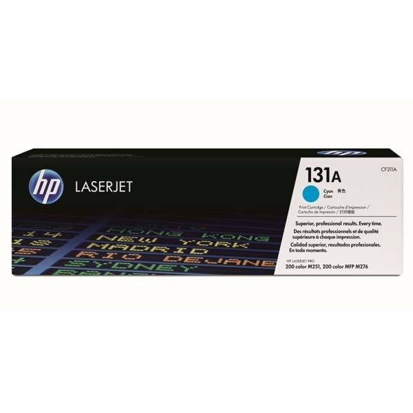 HP 131A CF211A azúrový (cyan) originálný toner.
Originálny toner = záruka priamo od výrobcu tlačiarne
100 % použitie v tlačiarni - bezproblémové fungovanie s vašou tlačiarňou
Použitím originálnej náplne predlžujete životnosť tlačiarne
Osvedčená špičková kvalita - vysoko kvalitná a spoľahlivá tlač originálnou tlačovou kazetou od prvej do poslednej stránky
Trvalé a profesionálne výsledky tlače - dlhodobá udržateľnosť tlače
Kratšia prodleva pri tlači stránok
Garancia Vašej spokojnosti s použitím našej originálnej náplne
Zabezpečujeme bezplatnú recykláciu originálnych náplní
Zlyhanie náplne v menej ako 1% prípadov
Jednoduchá a rýchla výmena náplne

Kód výrobcu: CF211A