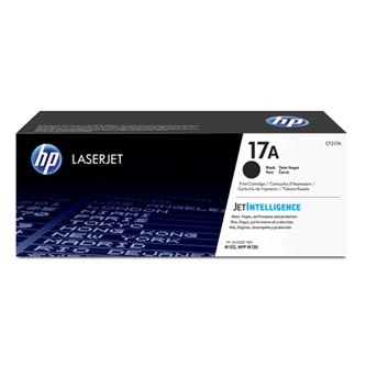 HP 17A, CF217A čierný (black) originálný toner.
Originálny toner = záruka priamo od výrobcu tlačiarne
100 % použitie v tlačiarni - bezproblémové fungovanie s vašou tlačiarňou
Použitím originálnej náplne predlžujete životnosť tlačiarne
Osvedčená špičková kvalita - vysoko kvalitná a spoľahlivá tlač originálnou tlačovou kazetou od prvej do poslednej stránky
Trvalé a profesionálne výsledky tlače - dlhodobá udržateľnosť tlače
Kratšia prodleva pri tlači stránok
Garancia Vašej spokojnosti s použitím našej originálnej náplne
Zabezpečujeme bezplatnú recykláciu originálnych náplní
Zlyhanie náplne v menej ako 1% prípadov
Jednoduchá a rýchla výmena náplne

Kód výrobcu: CF217A
