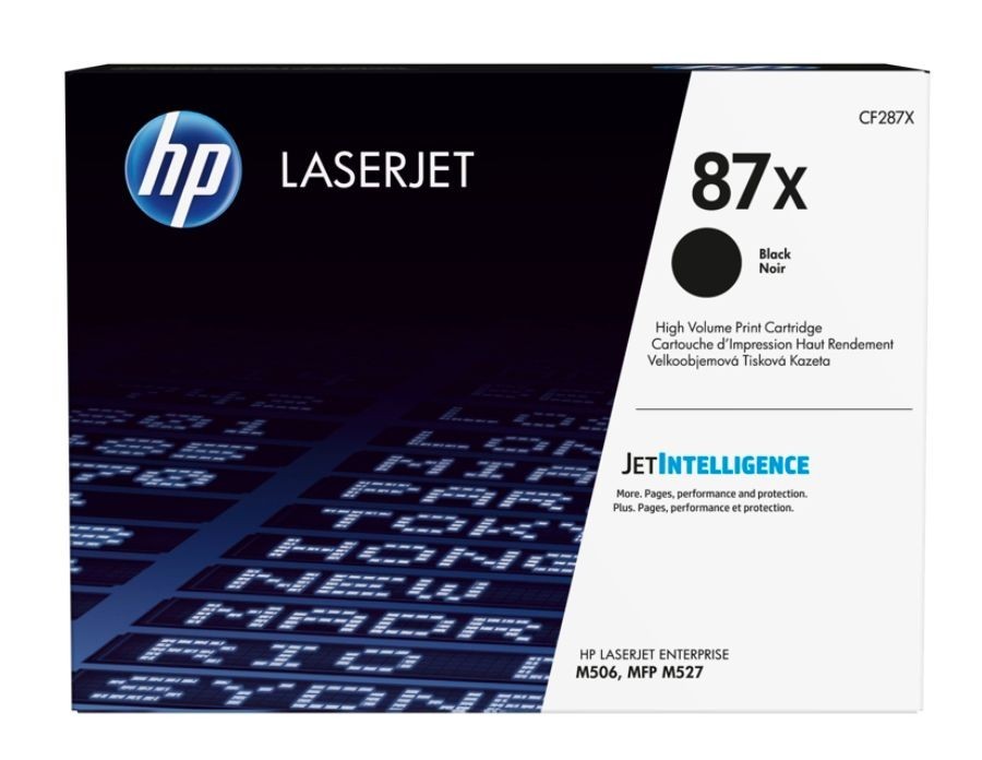 HP 87X CF287X čierný (black) originálný toner.
Originálny toner = záruka priamo od výrobcu tlačiarne
100 % použitie v tlačiarni - bezproblémové fungovanie s vašou tlačiarňou
Použitím originálnej náplne predlžujete životnosť tlačiarne
Osvedčená špičková kvalita - vysoko kvalitná a spoľahlivá tlač originálnou tlačovou kazetou od prvej do poslednej stránky
Trvalé a profesionálne výsledky tlače - dlhodobá udržateľnosť tlače
Kratšia prodleva pri tlači stránok
Garancia Vašej spokojnosti s použitím našej originálnej náplne
Zabezpečujeme bezplatnú recykláciu originálnych náplní
Zlyhanie náplne v menej ako 1% prípadov
Jednoduchá a rýchla výmena náplne

Kód výrobcu: CF287X