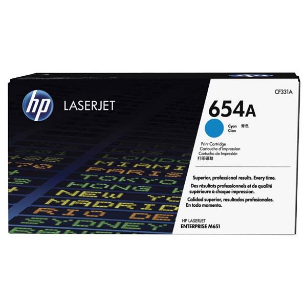 HP 654A CF331A azúrová (cyan) originálny toner