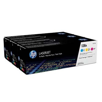 HP 128A CF371AM, azúrová/purpurová/žltá (cyan/magenta/yellow) originálny toner.
Originálny toner = záruka priamo od výrobcu tlačiarne
100 % použitie v tlačiarni - bezproblémové fungovanie s vašou tlačiarňou
Použitím originálnej náplne predlžujete životnosť tlačiarne
Osvedčená špičková kvalita - vysoko kvalitná a spoľahlivá tlač originálnou tlačovou kazetou od prvej do poslednej stránky
Trvalé a profesionálne výsledky tlače - dlhodobá udržateľnosť tlače
Kratšia prodleva pri tlači stránok
Garancia Vašej spokojnosti s použitím našej originálnej náplne
Zabezpečujeme bezplatnú recykláciu originálnych náplní
Zlyhanie náplne v menej ako 1% prípadov
Jednoduchá a rýchla výmena náplne

Kód výrobcu: CF371AM