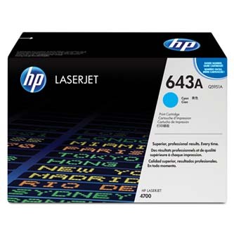 HP 643A Q5951A azúrový (cyan) originálný toner.
Originálny toner = záruka priamo od výrobcu tlačiarne
100 % použitie v tlačiarni - bezproblémové fungovanie s vašou tlačiarňou
Použitím originálnej náplne predlžujete životnosť tlačiarne
Osvedčená špičková kvalita - vysoko kvalitná a spoľahlivá tlač originálnou tlačovou kazetou od prvej do poslednej stránky
Trvalé a profesionálne výsledky tlače - dlhodobá udržateľnosť tlače
Kratšia prodleva pri tlači stránok
Garancia Vašej spokojnosti s použitím našej originálnej náplne
Zabezpečujeme bezplatnú recykláciu originálnych náplní
Zlyhanie náplne v menej ako 1% prípadov
Jednoduchá a rýchla výmena náplne

Kód výrobcu: Q5951A