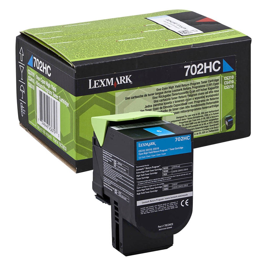 Lexmark 70C2HCE azurový (cyan) originální toner