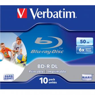 Levně Verbatim BD-R, Dual Layer Printable, 50GB, jewel box, 43736, 6x, cena za 1 ks