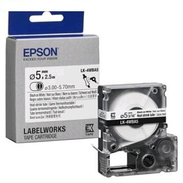 E-shop Epson LK-4WBA5 C53S654904 6mm x 9m, čierna tlač / biely podklad, originálna zmršťovacia bužírka