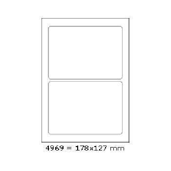 Levně Samolepicí etikety 178 x 127 mm, 2 etikety, A4, 100 listů