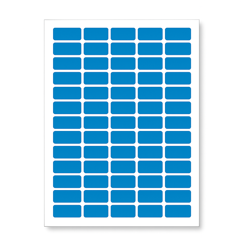 Samolepicí etikety 38 x 21,2 mm, 65 etiket, A4, 20 listů, modré