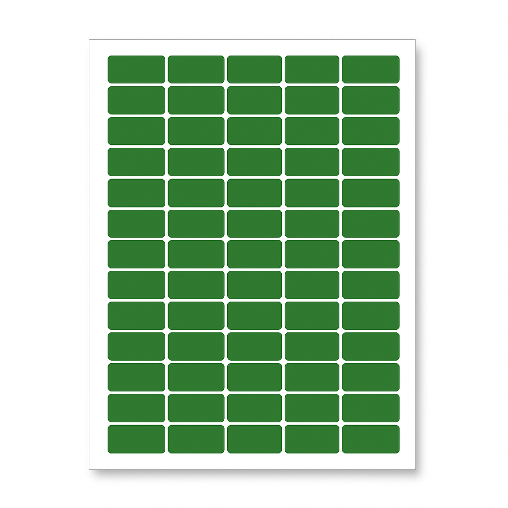 Samolepicí etikety 38 x 21,2 mm, 65 etiket, A4, 20 listů, zelené