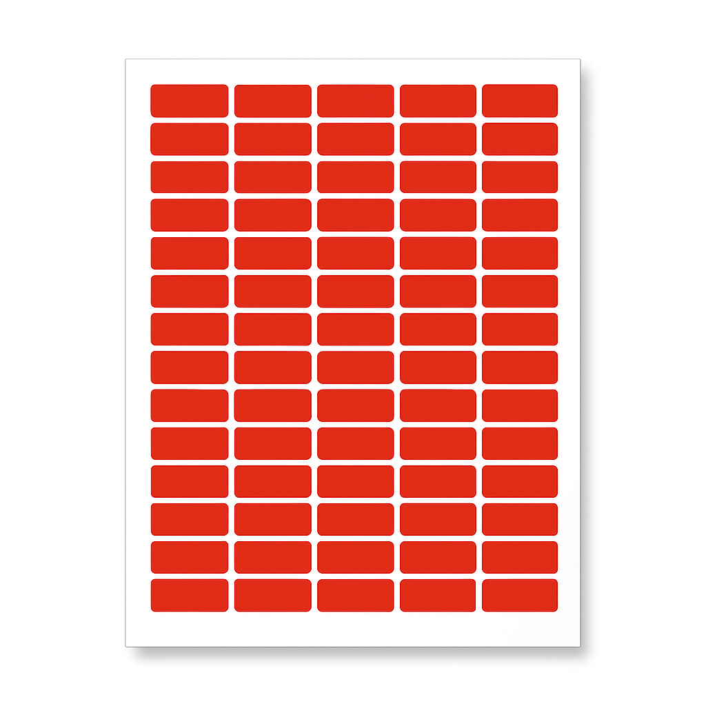 Samolepicí etikety 38 x 21,2 mm, 65 etiket, A4, 20 listů, červené