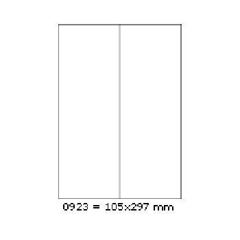 Levně Samolepicí etikety 105 x 297 mm, 2 etikety, A4, 100 listů