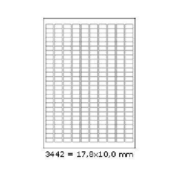 Samolepicí etikety 17,8 x 10 mm, 270 etiket, A4, 100 listů