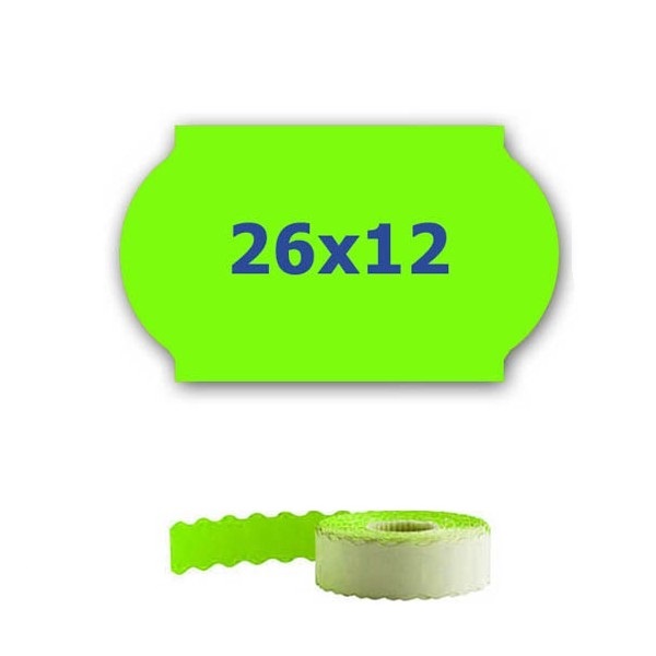Levně Cenové etikety do kleští, 26mm x 12mm, 900ks, signální zelené