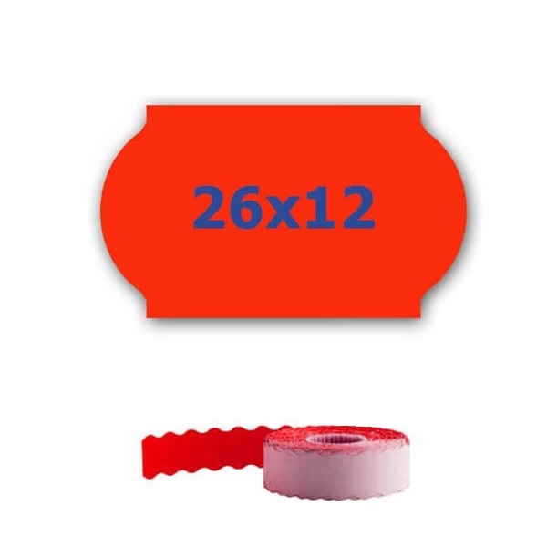 Levně Cenové etikety do kleští, 26mm x 12mm, 900ks, signální červené
