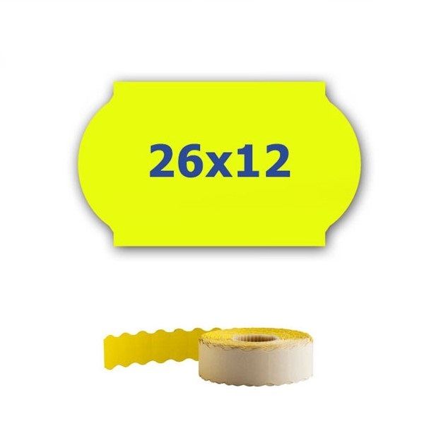 Levně Cenové etikety do kleští, 26mm x 12mm, 900ks, signální žluté