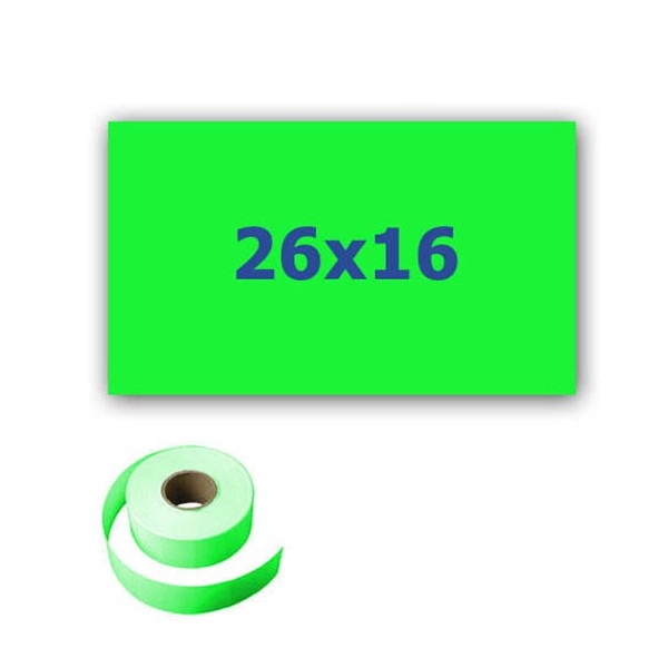 Levně Cenové etikety do kleští, obdélníkové, 26mm x 16mm, 700ks, signální zelené