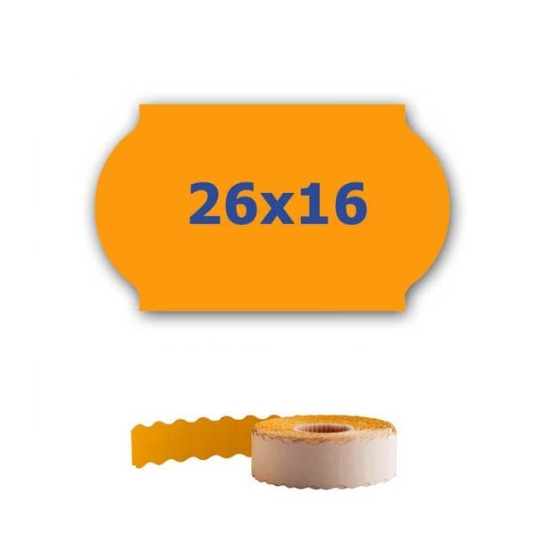 Levně Cenové etikety do kleští, 26mm x 16mm, 700ks, signální oranžové