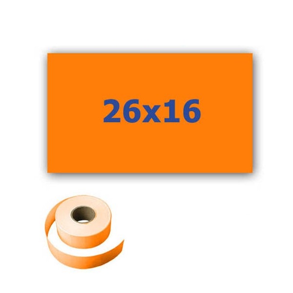 Levně Cenové etikety do kleští, obdélníkové, 26mm x 16mm, 700ks, signální oranžové