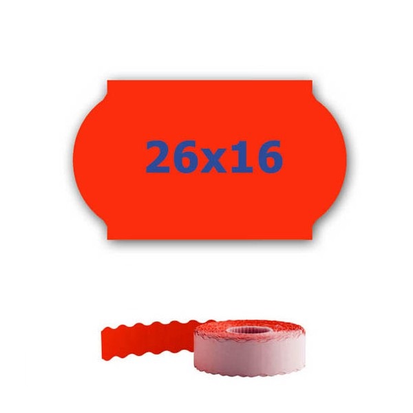 Levně Cenové etikety do kleští, 26mm x 16mm, 700ks, signální červené