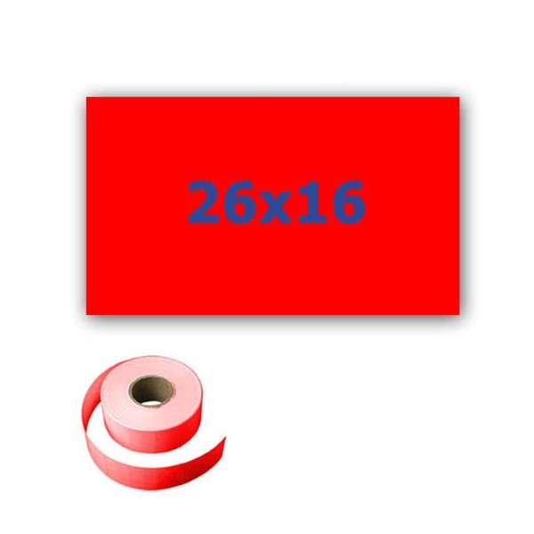 Levně Cenové etikety do kleští, obdélníkové, 26mm x 16mm, 700ks, signální červené