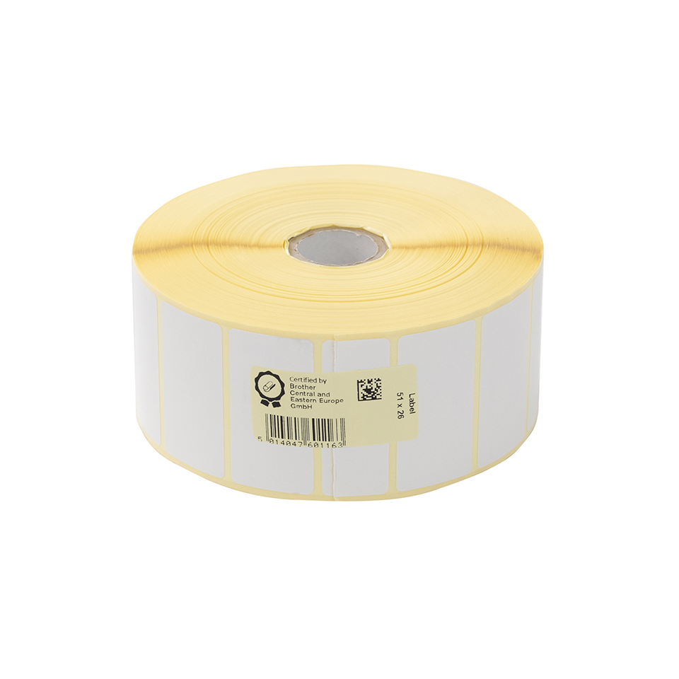 Brother LCE1E026051127P, 51mm x 26mm, originální bílé papírové štítky