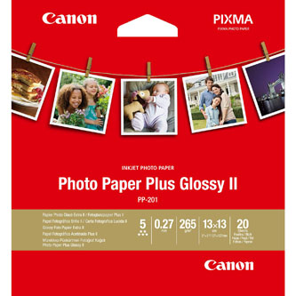 Canon Photo Paper Plus Glossy II, foto papír, lesklý, bílý, 13x13cm, 5x5\