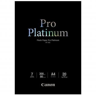 Levně Canon 2768B016 Photo Paper Pro Platinum, foto papír, lesklý, bílý, A4, 300 g/m2, 20 ks, PT-101 A4, inkou