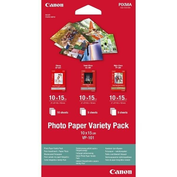 Canon VP-101 0775B078 Photo Paper Variety Pack, foto papír, lesklý, bílý, 10x15cm, 4x6