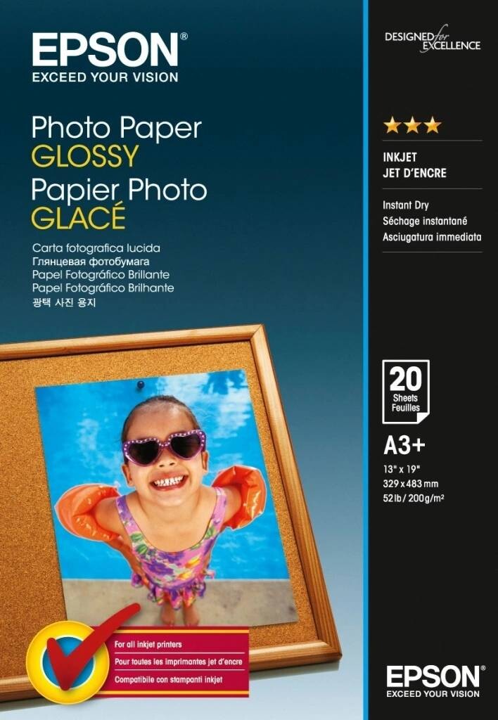 E-shop Epson Photo Paper Glossy C13S042535, 200 g/m2, A3+, lesklý, biely, foto papier
