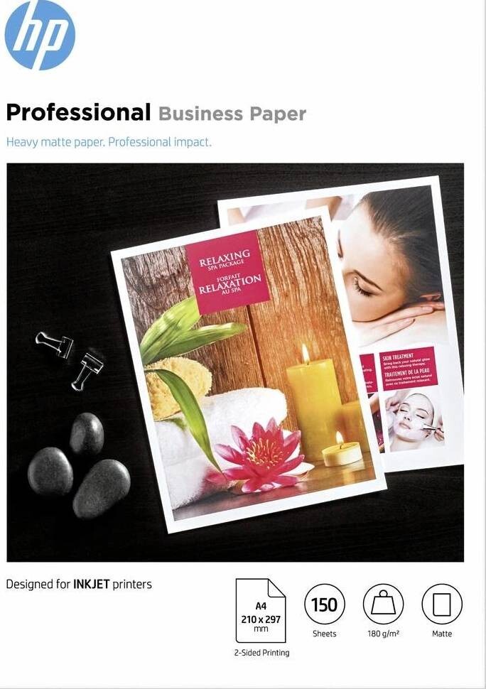 E-shop HP PROF MATTE FSC 7MV79A, 180 g/m2, A4, 150ks, matný, biely, foto papier