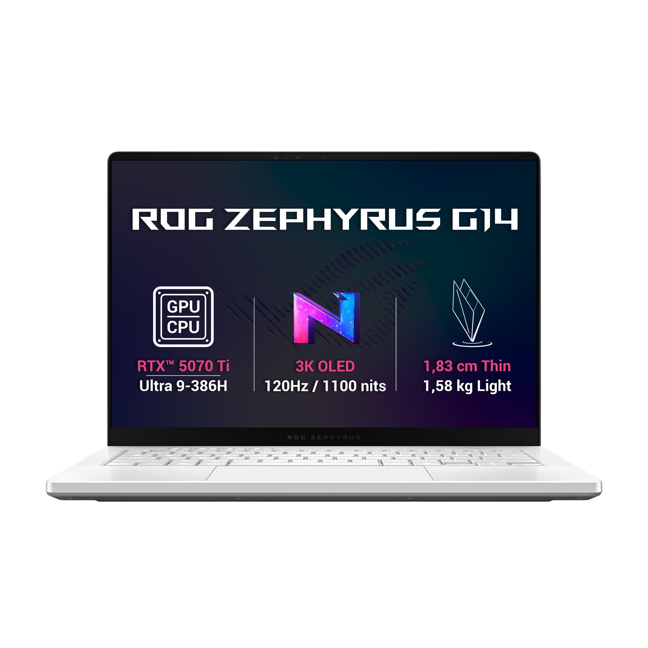 ASUS ASUS ROG Zephyrus G14/GU405AR-SY003WZ/U9-386H/14"/2880x1800/32GB/1TB/RTX 5070Ti/W11H/White/2R