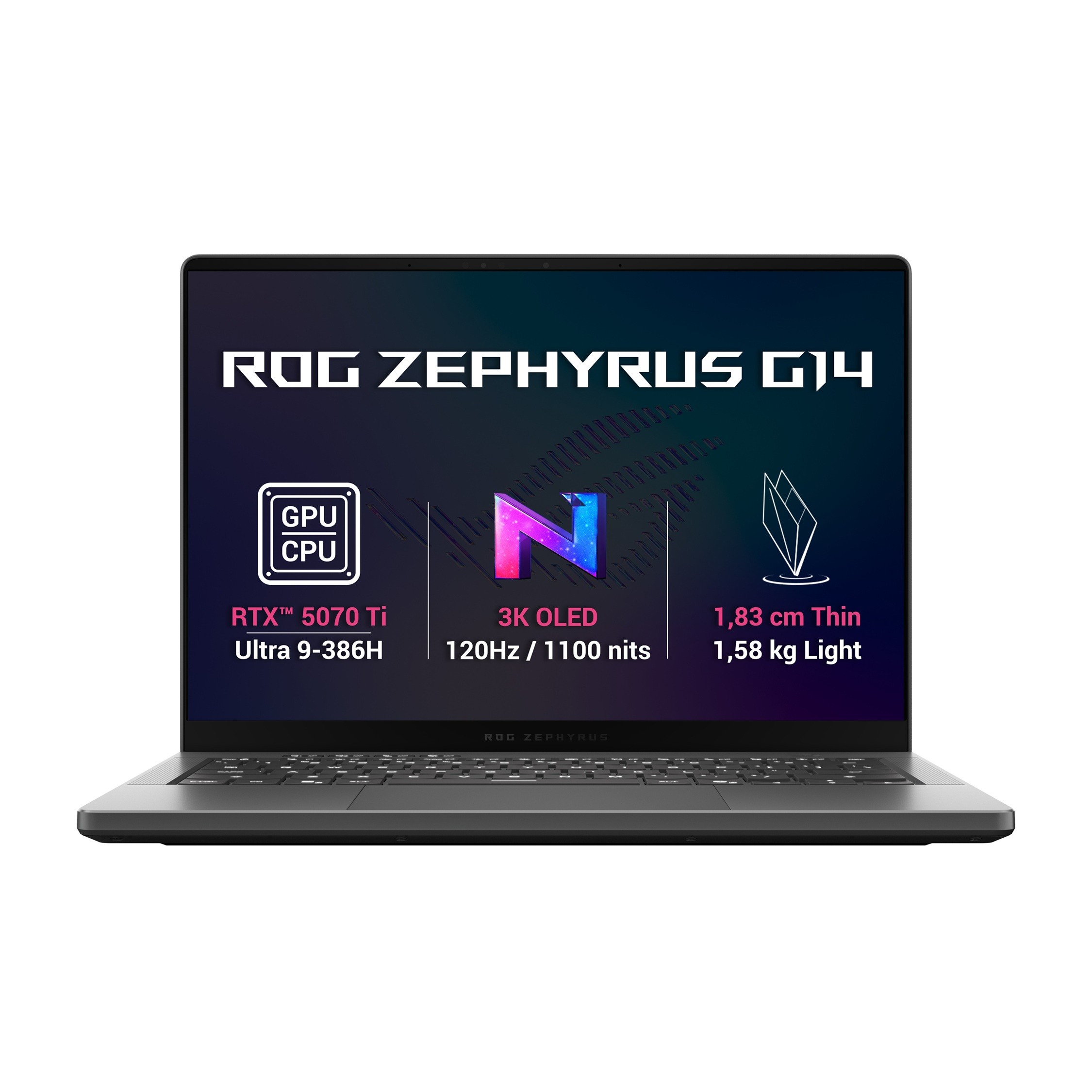 ASUS ASUS ROG Zephyrus G14/GU405AR-SY030WZ/U9-386H/14"/2880x1800/64GB/1TB/RTX 5070Ti/W11H/Gray/2R