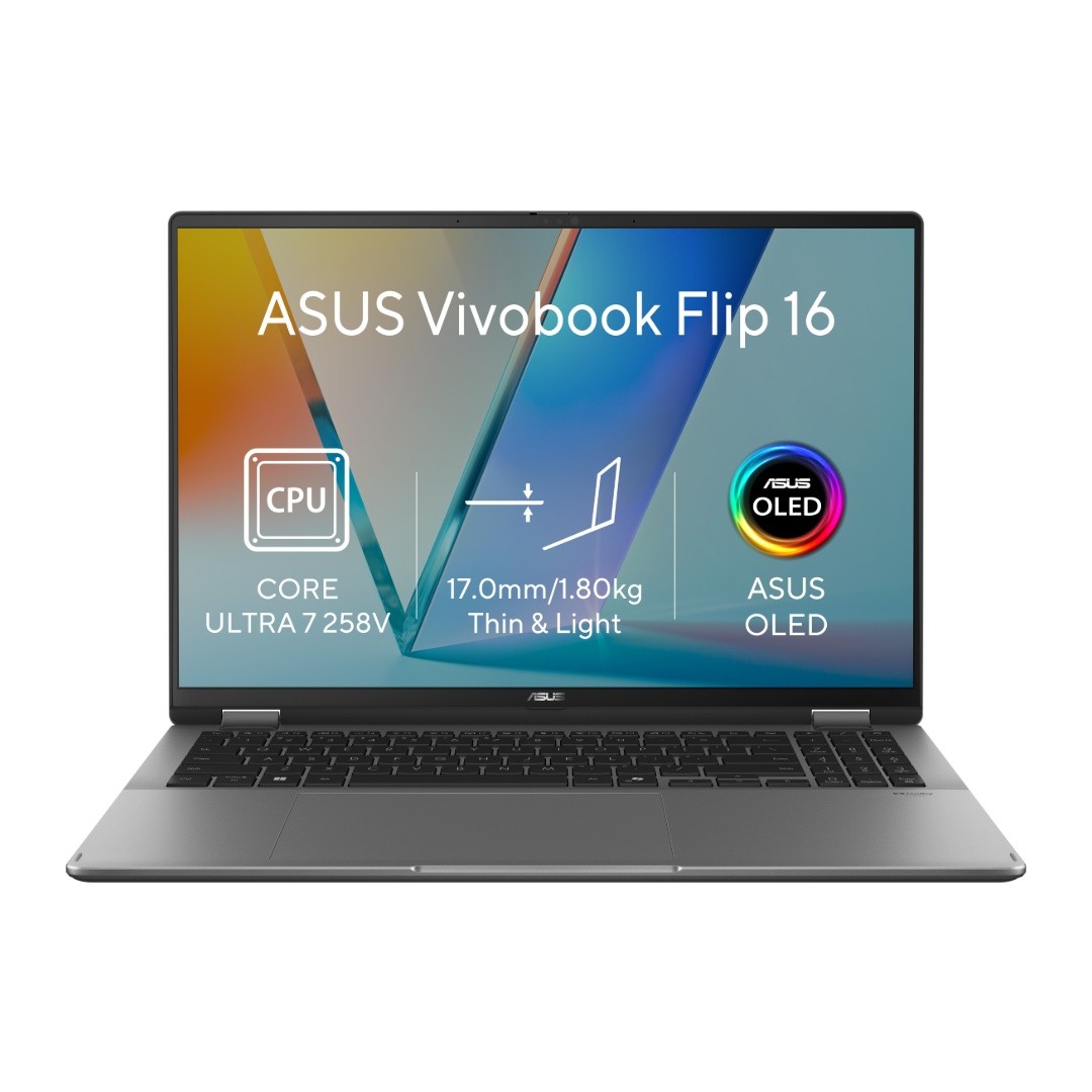 ASUS ASUS Vivobook 16 Flip/TP3607SA-OLED118W/U7-258V/16"/WUXGA/T/32GB/1TB/Intel int/W11H/Gray/2R