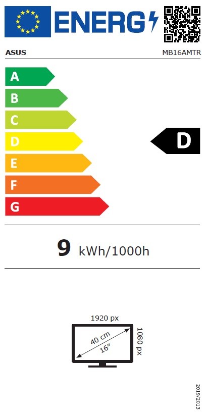 ASUS ZenScreen TouchMB16AMTR 90LM04S0-B02170 Monitor, 15,6