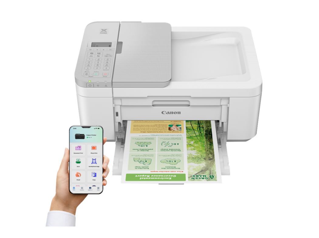 Canon PIXMA TR4756i 5074C046 atramentová multifunkcia.

Táto multifunkčná tlačiareň je kompatibilná so službou PIXMA Print Plan (flexibilné mesačné predplatné atramentov založené na vytlačených stránkach) a dokáže kopírovať, skenovať a faxovať viacsúborové dokumenty.

*Wi-Fi, tlač, kopírovanie, skenovanie, faxovanie a pripojenie ku cloudu
* Plne bodový displej LCD (čiernobiely)

Formát tlačiarne: A4
Rozlíšenie [DPI]: Až 4 800 × 1 200 dpi
Rýchlosť čiernej tlače [str/min]: Pribl.
Rýchlosť farebnej tlače [str/min]: Pribl.

Tlač prvej strany [sec]: 

*Čiernobielo: 11 s (pripravené/jednostranne)
*Farebne: 19 s (pripravené/jednostranne)

Max.

Obojstranná tlač:  Automatická obojstranná tlač (A4, Letter – bežný papier)

Rozhranie: 

*USB Hi-Speed (port B)
*Wi-Fi: IEEE802.11 b/g/n/
*Zabezpečenie siete Wi-Fi: WPA-PSK, WPA2-PSK, WEP, heslo pre správu
*Frekvenčné pásmo bezdrôtovej siete LAN: 2,4 GHz

Technológia tlače: 2 kazety FINE (BK, CL)

Skenér: 

Typ skenera: Plochý farebný skener CIS (automatický podávač ADF / doska)
Rozlíšenie skenera (optické): 600 × 1 200 dpi

Rýchlosť skenovania riadkov:
Farebne: 3,5 ms/riadok (300 dpi)
Stupne šedej: 1,5 ms/riadok (300 dpi)

Hĺbka skenovania (vstup/výstup):
Farba: 16-bitový/8-bitový pre každú zložku RGB
Stupne šedej: 16 bitov / 8 bitov

Maximálna veľkosť dokumentu
Sklo: A4 / Letter (216 × 297 mm)
Automatický podávač dokumentov: A4 / Letter / Legal (216 × 356 mm)

Fax:  Super G3 / farebný

Spotreba [W]: Kopírovanie: približ.
Spotreba StandBy [W]: 0,3 W
Hlučnosť [dB]: pribl.
Rozmery: Pribl.
Hmotnosť [kg]:  5,8 kg

Podporované operačné systémy: 
Windows 11, Windows 10, Windows 8.1, Windows 7 SP1
Funkčnosť možno zaručiť iba na počítači s predinštalovaným operačným systémom Windows 7 alebo novším.


Záruka:  24 mesiacov
!