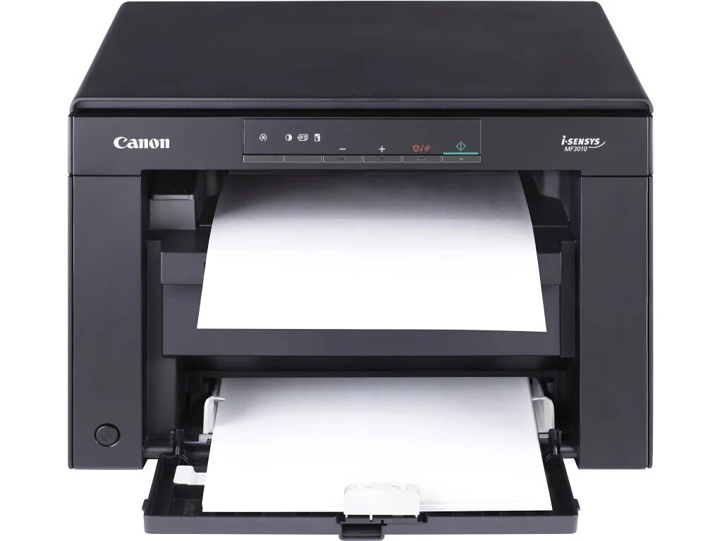 Canon i-SENSYS MF3010 5252B004 laserová multifunkcia.
Mimoriadne kompaktný a moderný dizajn
Elegantný a štýlový čisto čierny dizajn robí zo zariadenia MF3010 veľmi elegantné multifunkčné laserové zariadenie 3 v 1.

Jednoduché použitie
Vďaka jednoduchému vertikálnemu displeju možno zariadenie MF3010 ovládať pohodlne, bez toho aby ste museli vstávať zo stoličky.

Kvalita a rýchlosť
Môžete očakávať vysoko profesionálne laserové výtlačky v zdokonalenom rozlíšení tlače až 1 200 × 600 dpi.

Univerzálne farebné skenovanie a kopírovanie
Zvýšte svoju efektivitu pomocou vysoko kvalitného farebného skenera.

Šetrite energiu a znižte náklady
Skutočne úsporné zariadenie MF3010 stojí na čele energetickej úspornosti, bez toho aby bol obetovaný výkon - ušetríte peniaze a zároveň znížite vašu „uhlíkovú stopu“.

Kazeta „všetko v jednom“ 
Aby bola zabezpečená bezúdržbová prevádzka a nepretržitý vysoko kvalitný výstup, všetky základné súčasti sú umiestnené v rovnakej kompaktnej kazete.
· Stolové čiernobiele laserové zariadenie 3 v 1: tlačiareň, kopírka a skener
· Moderný a atraktívny dizajn
· Vertikálny displej s jednoduchým použitím
· 18 str./min, doba vytlačenia prvého výtlačku 7,8 s
· Úsporná prevádzka
Špecifikácie tlače
Rýchlosť tlače: Až 18 str./min (A4)
Spôsob tlače: Čiernobiela tlač laserovým lúčom
Kvalita tlače: Až 1 200 × 600 dpi s funkciou AIR (automatické zdokonalenie obrazu)
Rozlíšenie tlače: 600 × 400 dpi
Doba zahrievania: Pribl.
Doba vytlačenia prvého výtlačku: 7,8 s
Jazyky tlačiarne: UFRII-LT
Okraje tlače: 5 mm hore, 6 mm dole, 5 mm vľavo a vpravo
Režim úspory tonera: Áno
 

Špecifikácie kopírovania
Rýchlosť kopírovania: Až 18 str./min (A4)
Čas vytlačenia prvej kópie: Pribl.
Rozlíšenie kopírovania: Až 600 × 600 dpi
Režimy kopírovania: Text, Text/Foto, Text/Foto+, Foto
Viacnásobné kópie: Až 9 kópií
Zmenšenie/zväčšenie: 50–200 % v prírastkoch po 10 %
Ďalšie funkcie: Funkcia 2 na 1, kopírovanie preukazu totožnosti

Špecifikácie pre skenovanie
Štandardný typ: Farebne
Rozlíšenie skenovania: Optické: až 600 × 600 dpi, Rozšírené: až 9 600 × 9 600 dpi

Práca s médiami
Typ skenera: Plochý
Vstup papiera (štandardne): Zásobník na 150 listov
Výstup papiera: 100 listov
Typy médií: Bežný papier, silný papier, recyklovaný papier, fólia, štítok, obálka
Veľkosti médií : Zásobník: A4, B5, A5, Executive, obálka (COM10, Monarch, DL, B5, C5), LTR, LGL, Statement, Vlastné veľkosti: Šírka 76 × 216 mm, dĺžka 127 × 356 mm.
Gramáže médií: Zásobník: 60 až 163 g/m²
 

Rozhranie a softvér
Typ rozhrania: USB 2.0 Hi-Speed
Kompatibilita s operačným systémom: Windows® 11 / Windows® 10 / Windows® 8.1 / Server® 2022 / Server® 2019 / Server® 2016 / Server® 2012R2 / Server® 2012 / Server® 2008R2 / Server® 2008 Mac OS X verzia 10.4.9 až 10.7.x1, Linux2
Softvér a správa tlačiarne: Presto!

Všeobecné vlastnosti
Pracovné využitie: Maximálne 8 000 strán za mesiac
Pamäť: 64 MB
Ovládací panel: Jednociferný LED displej
Rozmery s priehradkami (Š × H × V): 372 × 276 × 254 mm
Priestor pre inštaláciu (Š × H × V): 572 × 632 × 608 mm
Hmotnosť: 8,2 kg

Spotrebný materiál
Náplň: Canon CRG-725