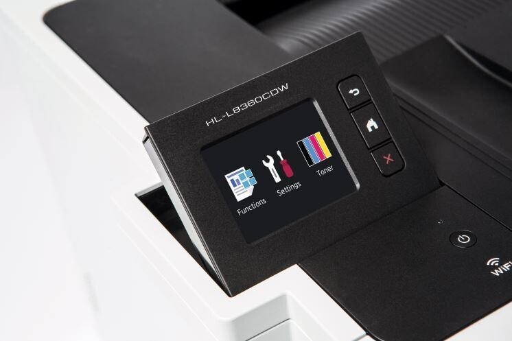 Brother HL-L8360CDW HLL8360CDWRE1 laserová tlačiareň.
Rozlíšenie[DPI]: 2 400 (2 400 x 600dpi), 600 x 600
Rýchlosť čiernej tlače [str/min]: 31
Rýchlosť farebnej tlače [str/min]: 31
Tlač prvej strany [sec]: < než 15 s
Max.
Pamäť [MB]: 512Obojstranná tlač: Áno
Kapacita zásobníka [str]: 250 vstupný, 150 výstupný
Rozhranie: USB, Wi-Fi Direct, Ethernet, USB host pre externý card reader, NFC
Tlačové jazyky: PCL6, BR-Script3 (PostScript®3TM Language
Emulation), PDF 1.7, XPS 1.0
Kapacita štartovacieho tonera [str]: 3 000 čierna, 1 800 farebnáSkenér: Nie
Fax: NieSpotreba [W]: 70
Spotreba StandBy [W]: 10
Hlučnosť [dB]: 49
Rozmery [VxŠxH mm]: 441 x 486 x 313
Hmotnosť [kg]: 21,9Podporované operačné systémy:
Windows 10® (32 & 64 bit edície) Windows 8® (32 & 64 bit edície) Windows 7® (32 & 64 bit edície) Windows® Server 2016, 2012, 2012R2 & 2008R2 Windows® Server 2008 (32 & 64 bit edície)* *Windows® Server podporuje iba sieťovú tlač Mac: OS v10.10.5, v10.11.x, v10.12 alebo vyšší Linux CUPS, LPD/LPRng (x86/x64 prostredie)Obsah balenia:
Spotrebný materiál, napájací kábel, faxový kábel, príručka pre bezpečnosť produktov, disk Software Software Windows®, záručný list, sprievodca rýchlym nastavenímZáruka: 2 roky
 
!