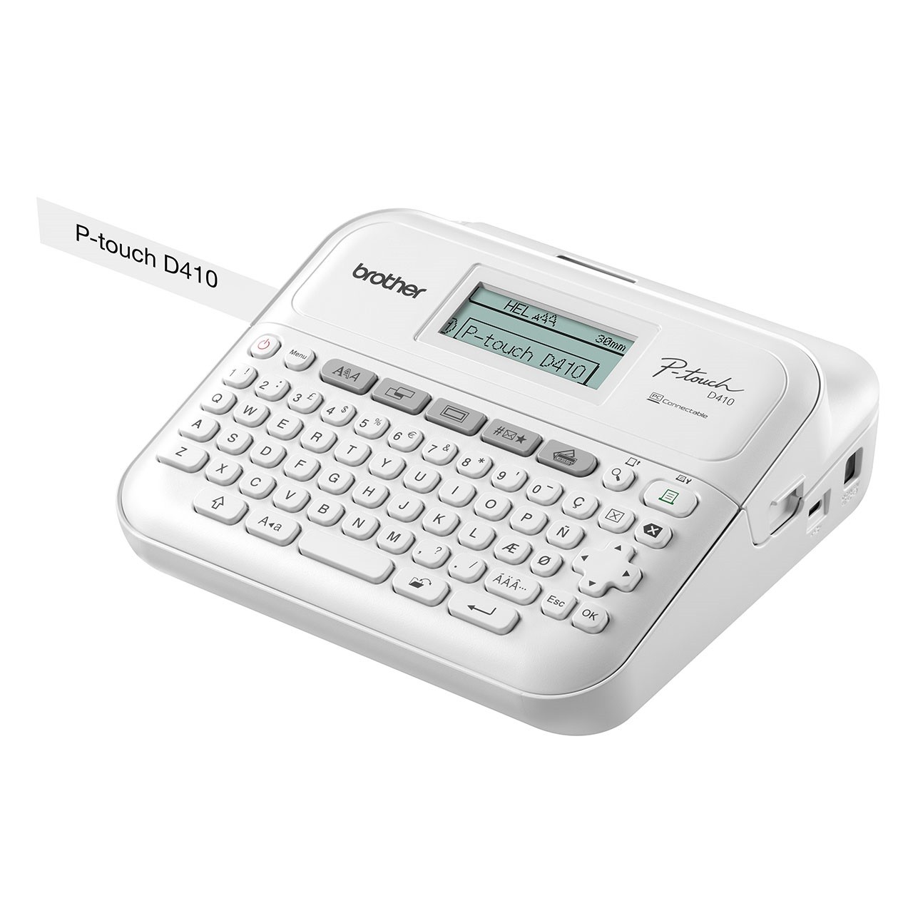 Brother PT-D410 PTD410YJ1 tlačiareň samolepiacich štítkov.
Náhľad na štítky pred tlačou
Klávesnica QWERTY pre jednoduché zadávanie textu
Tlač štítkov z pásky o šírke 3,5 mm, 6 mm, 9 mm, 12 mm, 18 mm
Rýchlosť tlače až 20 mm/s
LCD displej
Napájanie pomocou šiestich alkalických batérií AA (LR6), alebo napájacieho adaptéra (AD-E001A)
Pripojenie k počítaču cez USB rozhranie
Pamäť až na 50 štítkov
Termotransferová tlač
Až 15 fontov
700 symbolov
Možnosť vertikálnej tlače

Balenie obsahuje: štítkovač Brother PT-D410, páska biela/čierna tlač 18mmx4m (TZ-241), USB kábel
 
Chcete ZDARMA predĺžiť záruku na 3 roky?