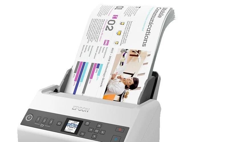 Epson WorkForce DS-730N B11B259401 skener.

Technológia
Typ skenera: Skener s podávačom
LCD displej: Typ: Farebný, Uhlopriečka: 3,7 cm
Optické rozlíšenie (ADF): 600 dpi x 600 dpi (horizontálne x vertikálne)
Skenovacie rozlíšenie: 600 dpi x 600 dpi (horizontálne x vertikálne)
Minimálna veľkosť dokumentu ADF: 50,8 mm x 50,8 mm (horizontálne x vertikálne)
Maximálna veľkosť dokumentu ADF: 215,9 mm x 6.096 mm (horizontálne x vertikálne)
Formáty papiera: A4 (21.0x29,7 cm), A5 (14,8x21,0 cm), A6 (10,5x14,8 cm), B4 (25,7x36,4 cm), B5 (17,6x25,7 cm), B6 (12,5x17,6 cm), Letter, Legal, Pohľadnice, Vizitky, Plastové karty, DL (obálka)
Hĺbka farieb: Vstup: 30 bitov Farba / 10 bitov Čiernobielo, Výstup: 24 bitov Farba / 8 bitov Čiernobielo

Skenner
Optický senzor: CIS (Kontaktný snímač obrazu)
Zdroj svetla: Technológia ReadyScan LED
Výstupné rozlíšenie: 1200 dpi
Rýchlosť skenovania: Čiernobielo: 40 Str./min - Farba: 40 Str./min merané pomocou Veľkosť: A4, Rozlíšenie: 200 / 300 dpi, Čiernobielo: 80 obr./min - Farba: 80 obr./min merané pomocou Veľkosť: A4 , Rozlíšenie: 200 / 300 dpi

Spracovanie papiera/médií
Kapacita papiera ADF: 100 Listov
Gramáž papiera ADF: Automatické podávanie: 27 - 413 g/m2
Typ automatického podávača dokumentov: Jednoprůchodové obojstranné skenovanie
Spoľahlivosť dennej kapacity: 4.500 Strán
Automatický podávač dokumentov: 100 Strán
Duplexné skenovanie: Áno

Funkcie skenovania
Funkcie a vlastnosti: Odstránenie/zlepšenie farieb RGB, Pokročilá funkcia odstránenia/zlepšenia farieb, Preskočenie prázdnych strán, Spojovanie formátu A3, Odstránenie dier, Rozšírená editácia obrazu, Preddefinované nastavenia, Automatická korekcia skosenia, Automatická detekcia viacerých stránkových dokumentov, duálny obrazový výstup (len Windows), Automatická rotácia obrazu, Zlepšenie textu, Vyhladzovanie hrán, Rozpoznávanie čiarového kódu, Ručné/automatické oddeľovanie úloh, Scan to Cloud Storage
Výstupné formáty: BMP, JPEG, TIFF, multi-TIFF, PDF, prehľadávateľné PDF, PDF/A, PNG, docx, xlsx, pptx

Možnosti pripojenia
Rozhranie: USB 2.0 typu B, Ethernetové rozhranie (1000 Base-T/ 100-Base TX/ 10-Base-T)
Podpora IPv6: Áno (iba zo systému Windows)
Skenovanie priamo do počítača: Áno (s riešeniami Document Capture Pro)

Všeobecné informácie
Spotreba energie: 14 W (Prevádzka), 5,9 W Pripravené, 1,5 W (úsporný režim), 0,1 W (vypnutie)
Rozmery výrobku: 296?
Hmotnosť výrobku: 3,6 kg
Ovládače: TWAIN, ISIS (Stiahnutie z webu), Epson Scan2 (TWAIN), SANE (Linux), WIA (Windows), ICA (Mac)
Kompatibilné operačné systémy: Mac OS 10.6+, Windows 10, Windows 7, Windows 8, Windows 8.1, Windows Server 2003, Windows Server 2008 (32/64bitová verzia), Windows Server 2012 R2, Windows Vista, Windows XP SP3

Obsah dodávky
Napájací adaptér, Ovládače a pomocné programy (CD), Hlavné zariadenie, napájací kábel, Návod na inštaláciu, USB kábel, záručný list