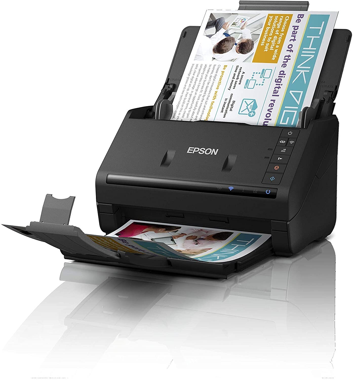 Epson WorkForce ES-500WII B11B263401 skener.

Vysokorýchlostný skener s automatickým obojstranným podávačom listov umožňuje rýchlu digitalizáciu firemných dokumentov z počítačov, tabletov a smartfónov.
*Obojstranné skenovanie cez Wi-Fi
*Skenovanie do tabletov a smartfónov
*Rýchlosť 35 str./min (70 obr./min)

Rozšírená záruka 24 mesiacov po registrácii: www.epson.sk/zaruka

Technológia
Typ skenera: Skener s podávačom
Skenovacie rozlíšenie: 600 dpi x 600 dpi (horizontálne x vertikálne)
Skenovacia oblasť: 215,9 mm x 6.069 mm (horizontálne x vertikálne)
Formáty papiera: A4 (21.0x29,7 cm), A5 (14,8x21,0 cm), A6 (10,5x14,8 cm), B5 (17,6x25,7 cm), B6 (12,5x17,6 cm), Letter, Legal, Pohľadnice, Vizitky, Plastové karty
Hĺbka farieb: Vstup: 30 bitov Farba, Výstup: 24 bitov Farba
Ultrazvuk.

Skener
Optický snímač: CIS (Kontaktný snímač obrazu)
Zdroj svetla: Technológia ReadyScan LED
Výstupné rozlíšenie: 75, 100, 150, 200, 240, 300, 400, 600, 1200 dpi
Rýchlosť skenovania: Čiernobielo: 35 Str./min - Farba: 35 Str./min merané pomocou Veľkosť: A4 , Rozlíšenie: 300 dpi

Spracovanie papiera/médií
Kapacita papiera ADF: 50 Listov
Gramáž papiera ADF: Automatické podávanie: 27 - 413 g/m2
Typ automatického podávača dokumentov: Jednoprůchodové obojstranné skenovanie
Spoľahlivosť dennej kapacity: 4.000 Strany
Automatický podávač dokumentov: 100 Strany
Duplexné skenovanie: Áno

Funkcie skenovania
Funkcie a vlastnosti: Odstránenie/zlepšenie farieb RGB, Pokročilá funkcia odstránenia/zlepšenia farieb, Preskočenie prázdnych strán, Odstránenie dier, Rozšírená editácia obrazu, Automatická korekcia skosenia, Zlepšenie textu, Scan to Cloud Storage
Výstupné formáty: BMP, JPEG, TIFF, multi-TIFF, PDF, prehľadávateľné PDF, PDF/A, PNG
Advanced document integration: E-mail, Webové zložky, Zložky v sieti

Možnosti pripojenia
Rozhranie: USB 3.0, Wi-Fi Direct, bezdrôtová sieť LAN IEEE 802.11 b/g/n (WiFi 4)

Všeobecné informácie
Spotreba energie: 12 W (Prevádzka), 5,5 W Pripravené, 1,3 W (úsporný režim), 0,1 W (vypnutie)
Rozmery výrobku: 296?
Hmotnosť výrobku: 3,7 kg
Ovládače: TWAIN, WIA, ISIS, SANE (Linux), ICA (Mac)
Obsiahnutý softvér: Epson ScanSmart
Kompatibilné operačné systémy: Mac OS X 10.11.x alebo novší, Windows 10 (32/64 bit), Windows 7 (32/64 bit), Windows 8 (32/64-bitová verzia)

Obsah dodávky
Sieťový adaptér, Ovládače a pomocné programy (CD), Hlavné zariadenie, napájací kábel, Návod na inštaláciu, Kábel USB 3.0, záručný list

Záruka
12 mesiacov u dodávateľa