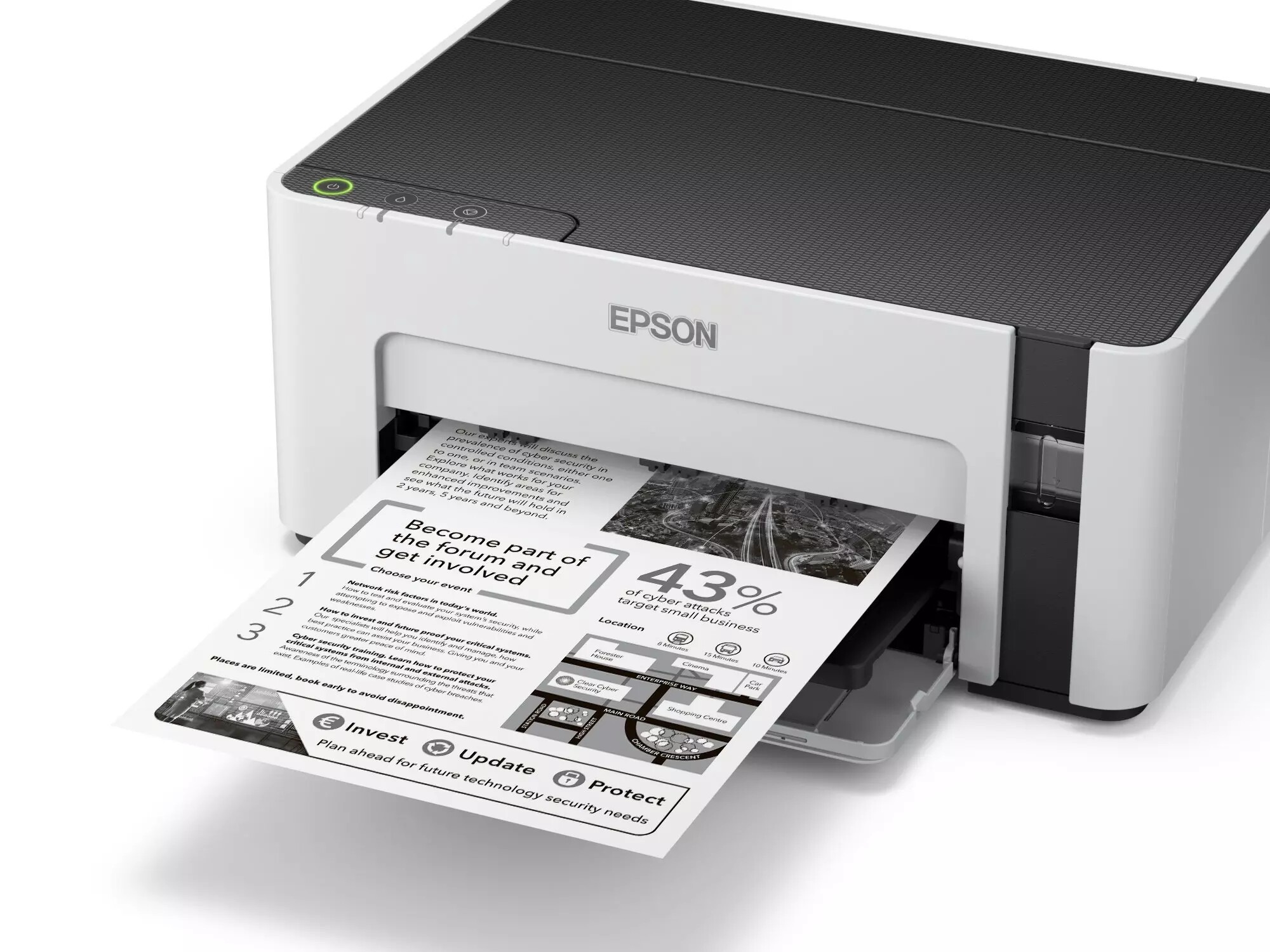 Epson EcoTank M1100 C11CG95403 atramentová tlačiareň.

Formát tlačiarne:  A4
Rozlíšenie[DPI]:  1440 x 720
Rýchlosť čiernej tlače [str/min]:  32
Tlač prvej strany [sec]:  8
Max.

Kapacita zásobníka [str]:  150
Rozhranie:  Vysokorýchlostné rozhranie USB – kompatibilné s USB 2.0
Tlačové jazyky:  ESC/P, ESC/P-R
Kapacita štartovacej fľaštičky [ml]:  140

Skenér:  Nie
Fax:  Nie

Spotreba [W]:  13
Rozmery [VxŠxH mm]:  161 x 375 x 267
Hmotnosť [kg]:  3,5

Podporované operačné systémy: 
Windows 10, Windows 7, Windows 8, Windows 8.1, Windows 8.1 x64 Edition, Windows Server 2003 R2 x64, Windows Server 2008 (32/64bitová verzia), Windows Server 2008 R2, Windows Server 2012 (64bit), Windows Server 2012 R2, Windows Server 2016, Windows Vista x64, Windows XP SP3, XP Professional x64 Edition SP2

Obsah balenia: 1 samostatná 140ml zavádzacia fľaštička s čiernym atramentom a jedna 140ml fľaštička s čiernym atramentom T7741, Príručka na CD, Návod na inštaláciu, Záručný dokument

Záruka: 24 mesiacov

Odkaz na predĺženie záruky: https://www.epson.sk/promotions/extended-warranty
 
!